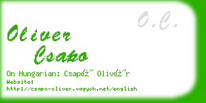 oliver csapo business card